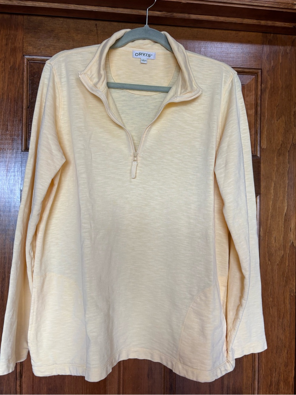 Orvis Womens Quarter-Zip Pullover Sweatshirt - Pastel Yellow, Size Large